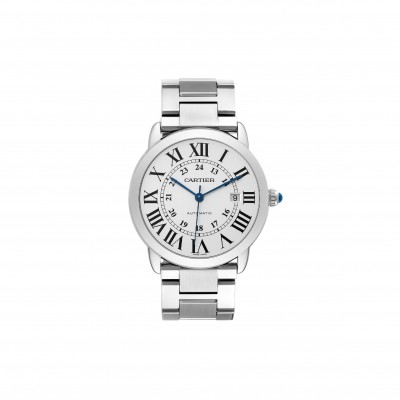 CARTIER RONDE SOLO DE CARTIER XL SILVER DIAL AUTOMATIC STEEL WATCH W6701011